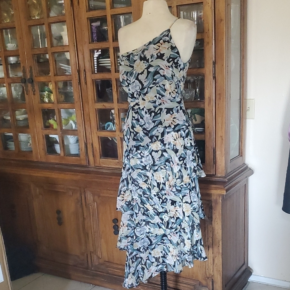 Floral One-Shoulder Ruffle Dress - Picture 12 of 13